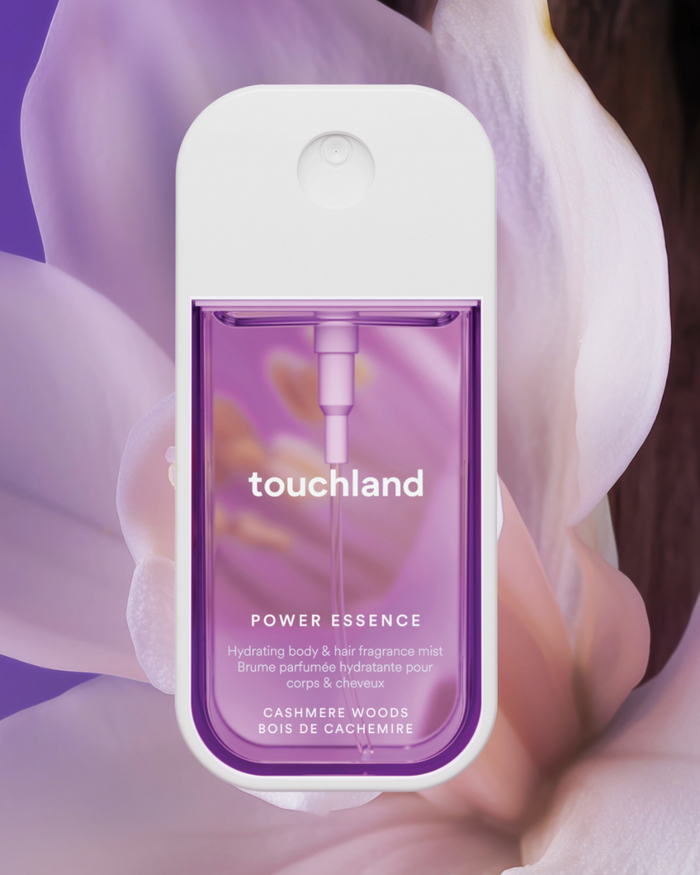 Cashmere woods power essence hair and body fragrance by Touchland sold by Le Monkey House