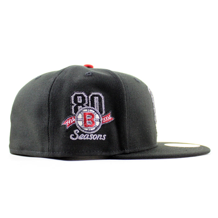 Boston Bruins 80TH Season New Era 59Fifty Fitted Hat (Black Gray Under brim)