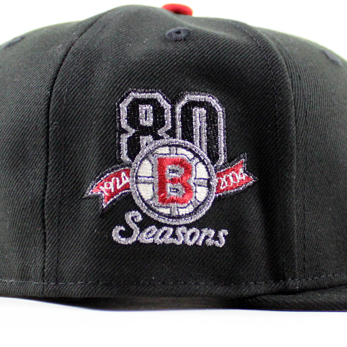 Boston Bruins 80TH Season New Era 59Fifty Fitted Hat (Black Gray Under brim)