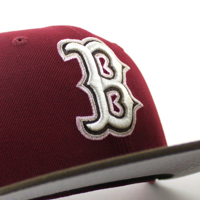 Boston Red Sox 2004 World Series New Era 59Fifty Fitted Hat (Cardinal Red Walnut Gray Under Brim)