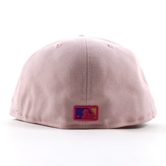 Boston Red Sox Gold socks Patch New Era 59Fifty Fitted Hat (Pink Rouge Purple Gray Under Brim)