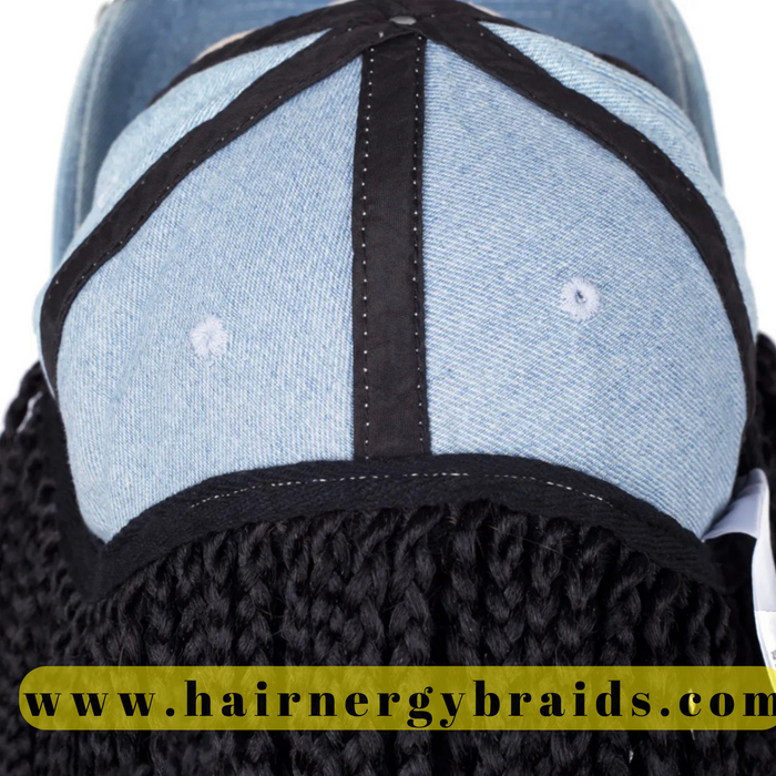 Braided Hat Wig | Summer Hat | Baseball Hat Braid Cap - Black Baseball Hat + C14 Braids