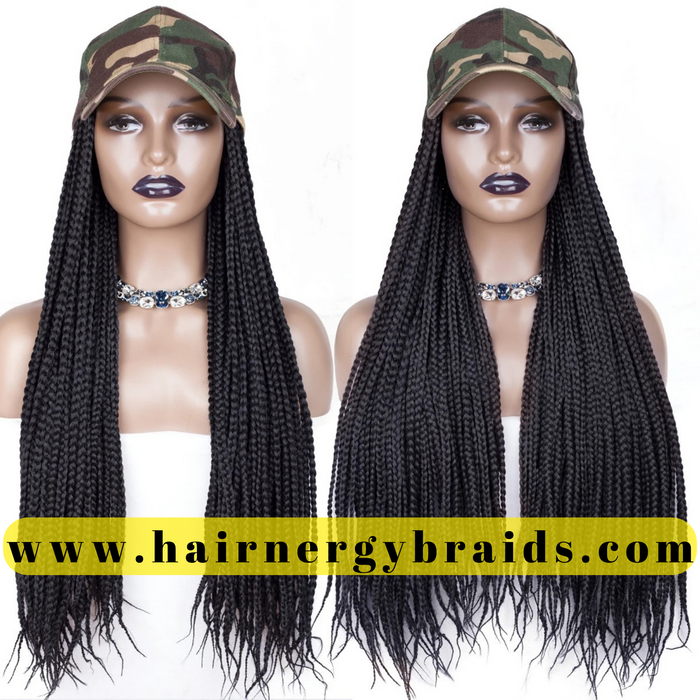 Braided Hat Wig | Summer Hat | Baseball Hat Braid Cap - Camo Baseball Hat | 1B