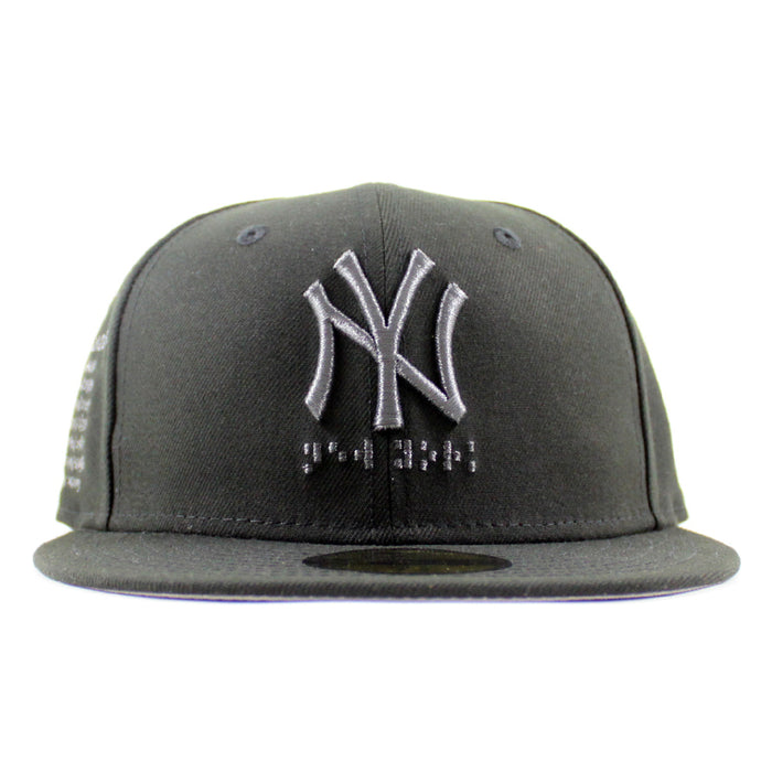 Braille New York Yankees 27 Years New Era 59Fifty Fitted Hat (Black Gray Under Brim)