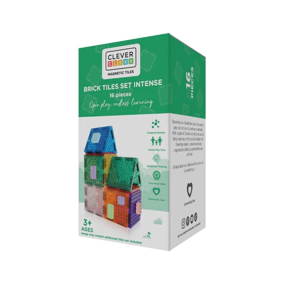 Cleverclixx - Brick Tiles Pack Intense - 16 Pieces