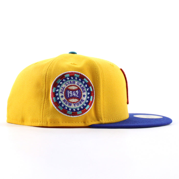 Brooklyn Dodgers 1942 All Star Game New Era 59Fifty Fitted Hat (Gold Blue Gray Gray Under Brim)