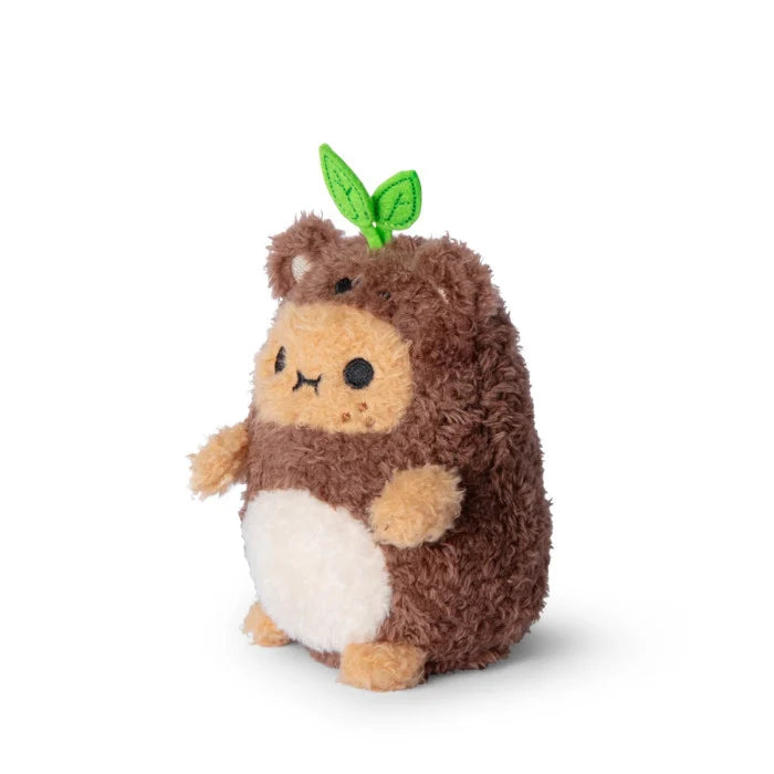 Brownie Ricespud Mini Sitting Plush Toy - Side Cut