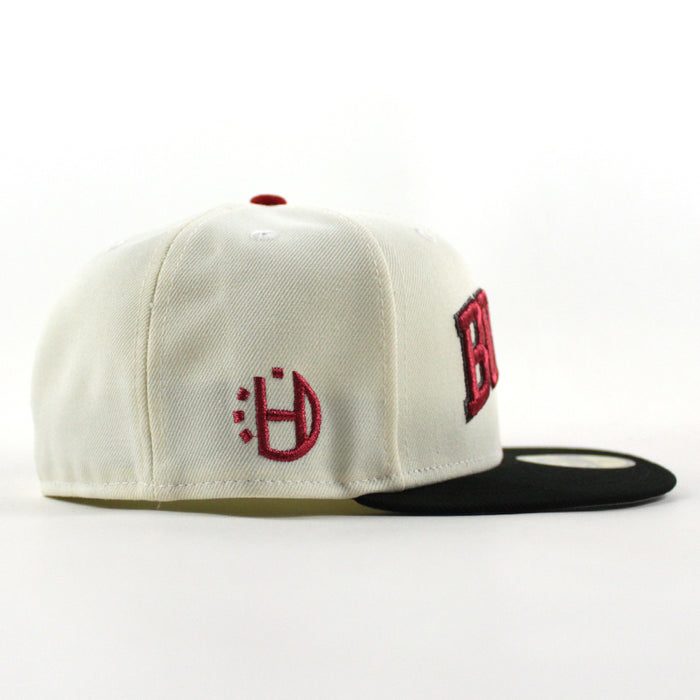 BULLY x Halftime New Era 59Fifty Fitted Hat (Chrome White Black Gray Under brim)