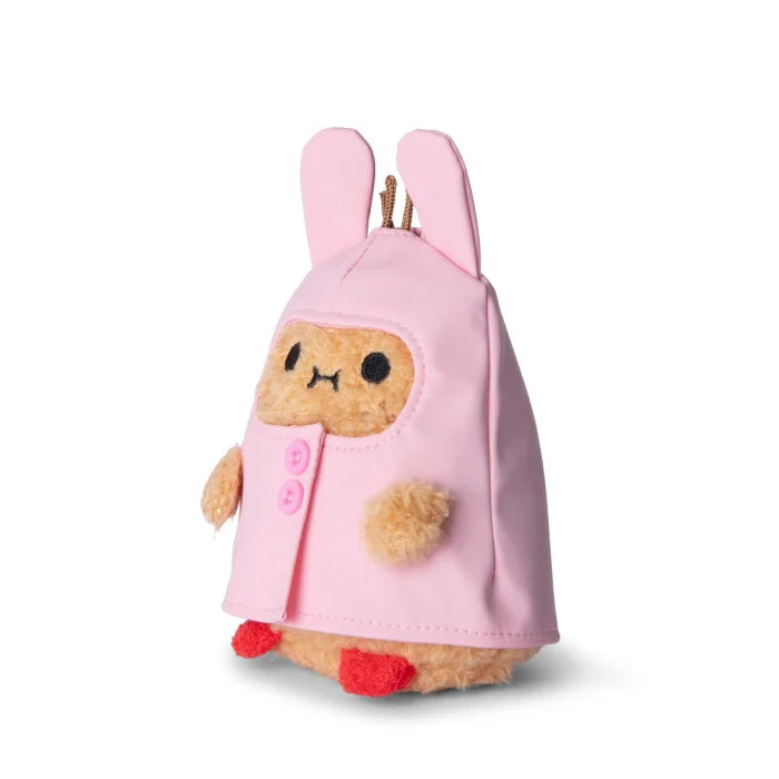 Bunny Boots - Pink Raincoat Ricespud Mini Sitting Plush Toy - Side Cut