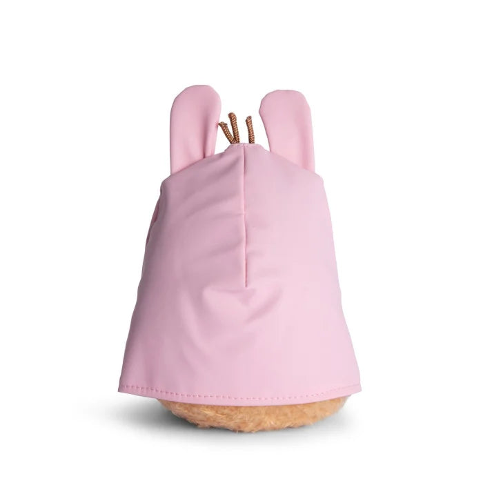 Bunny Boots - Pink Raincoat Ricespud Mini Sitting Plush Toy - Back Cut