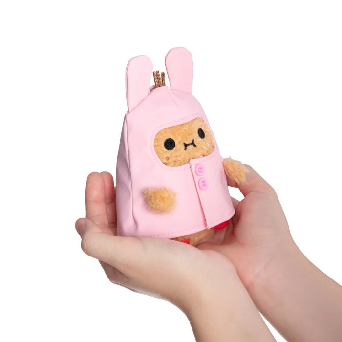 Bunny Boots - Pink Raincoat Ricespud Mini Sitting Plush Toy - Lifestyle Cut