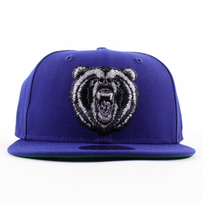 California Republic Grizzly Bear California State New Era 59Fifty Fitted Hat (Royal Blue Green Under brim)