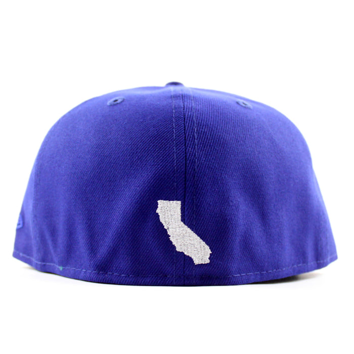 California Republic Grizzly Bear California State New Era 59Fifty Fitted Hat (Royal Blue Green Under brim)