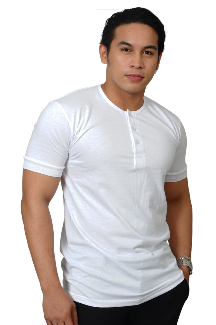 White Camisa De Chino Undershirt Short Sleeve