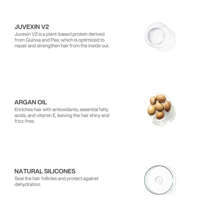 GK Hair Cashmere Hair Cream ingredients: Juvexin V2 quinoa and pea protein, argan oil, natural silicones