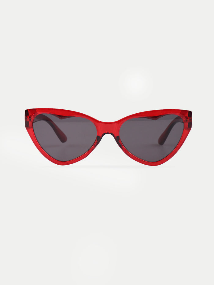 Cateye Heart Lense Sunglasses | Red-Image 1