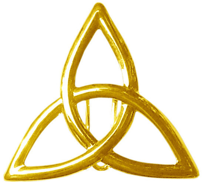 Gold Celtic eternity knot hair hook, front view