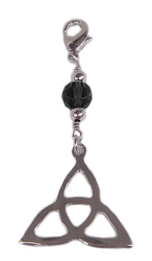 Celtic Eternity Knot Hair Charm – Silver Finish Boho Hair Accessory front view