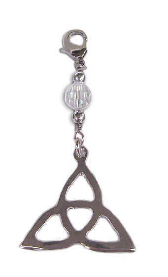 Celtic Eternity Knot Hair Charm – Silver Finish Boho Hair Accessory front view