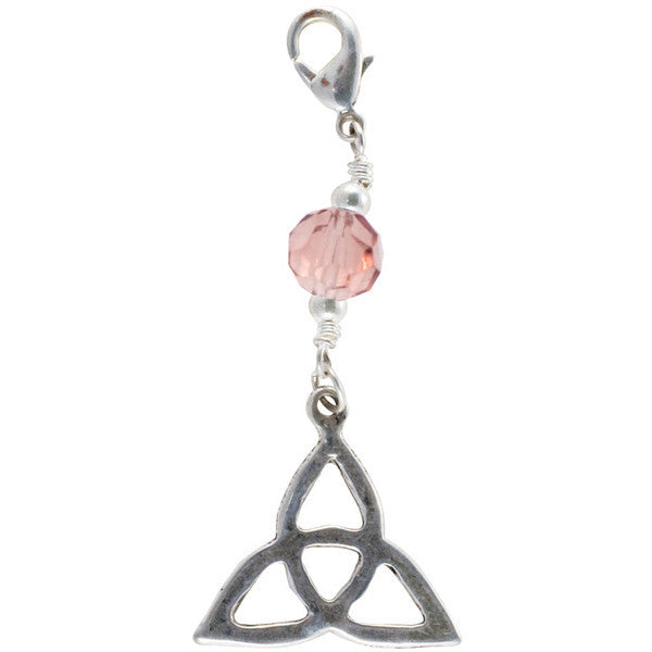 Celtic Eternity Knot Hair Charm – Silver Finish Boho Hair Accessory front view