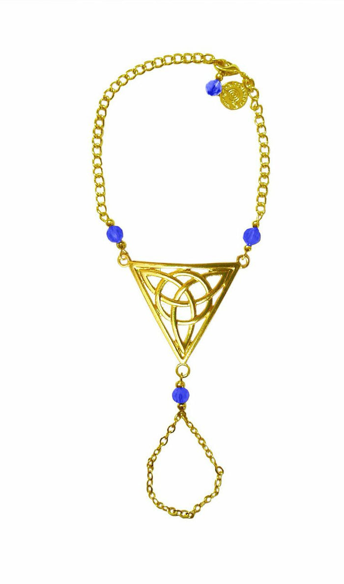 Celtic Triangle Finger Bracelet – Symbolic Boho Jewelry front view