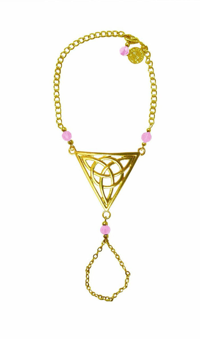 Celtic Triangle Finger Bracelet – Symbolic Boho Jewelry front view