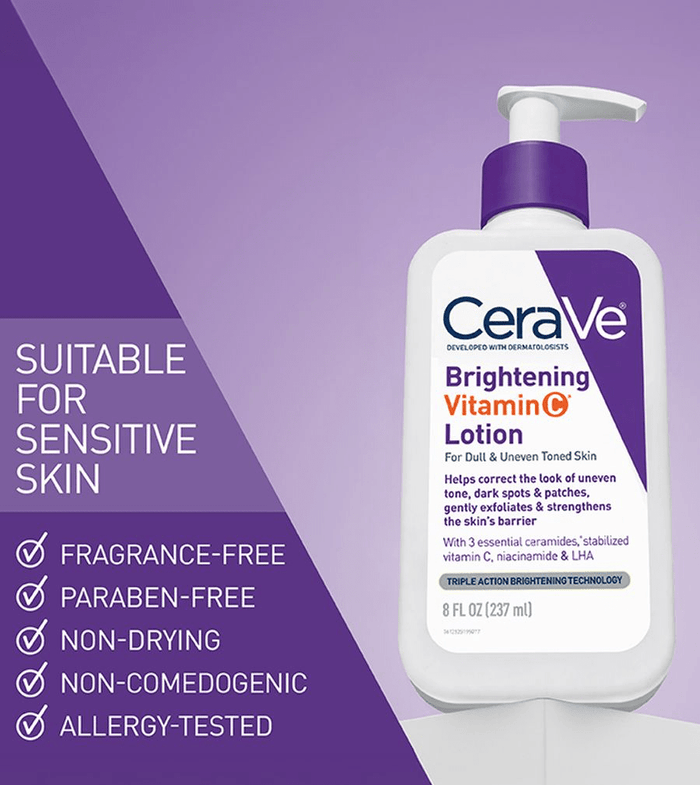 Cerave Brightening Vitamin C Lotion 237ml لوشن سيرافي لتفتيح البشرة بفيتامين سي - Princess Cosmetics Qatar