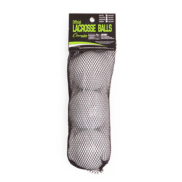 Champion Sports NOCSAE Lacrosse Ball Set of 3 Equipment CHAMPION SPORTS Set of 3 White