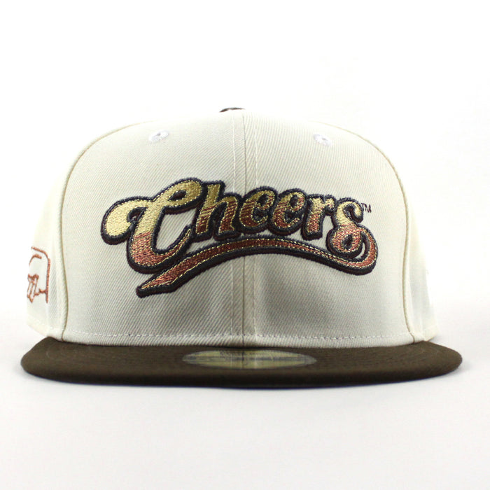 CHEERS New Era 59Fifty Fitted Hat (Chrome White Walnut Brown Gray Under Brim)
