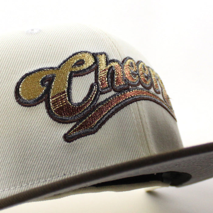 CHEERS New Era 59Fifty Fitted Hat (Chrome White Walnut Brown Gray Under Brim)