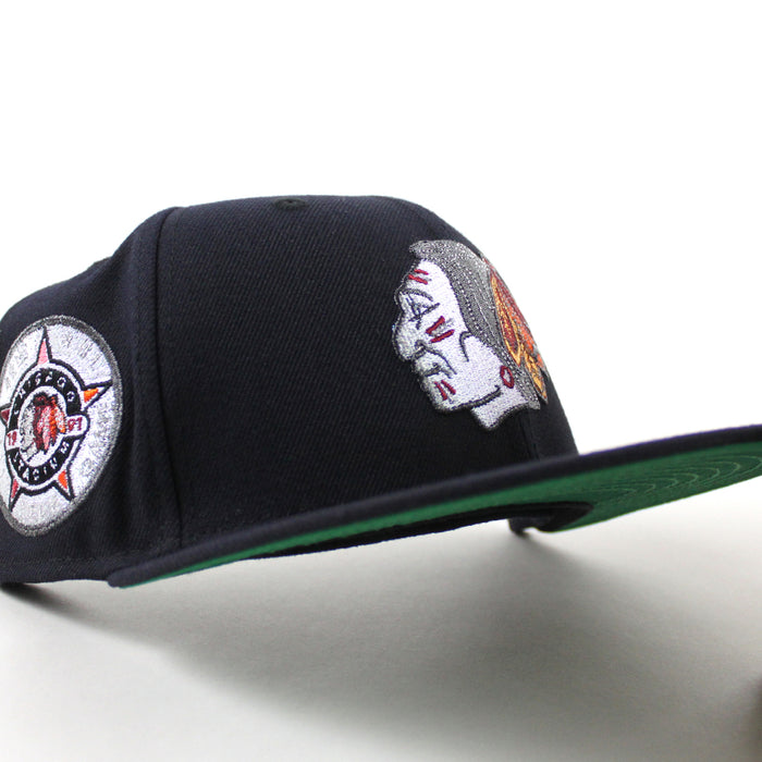 Chicago Blackhawks 1921 Stadium New Era 59Fifty Fitted Hat (Navy Green Under brim)
