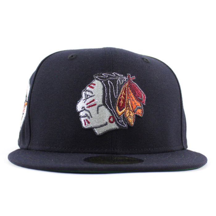 Chicago Blackhawks 1921 Stadium New Era 59Fifty Fitted Hat (Navy Green Under brim)