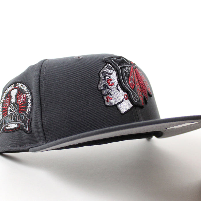 Chicago Blackhawks 1998 Stanley Cup New Era 59Fifty Fitted Hat (Dark Graphite Gray Under brim)
