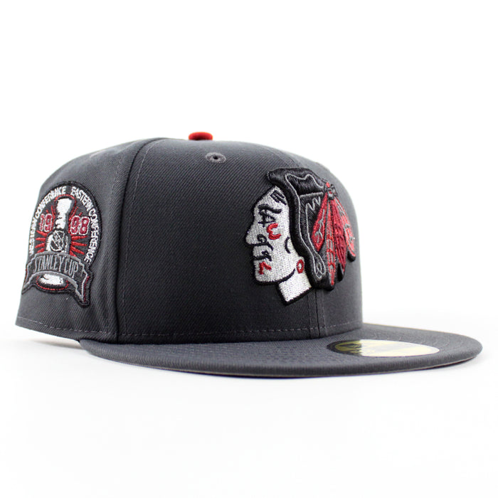 Chicago Blackhawks 1998 Stanley Cup New Era 59Fifty Fitted Hat (Dark Graphite Gray Under brim)
