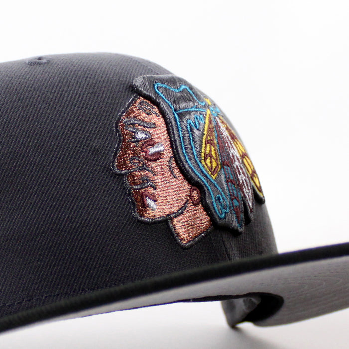 Chicago Blackhawks 2010 Stanley Cup Champions New Era 59Fifty Fitted Hat (Graphite Black Gray Under brim)