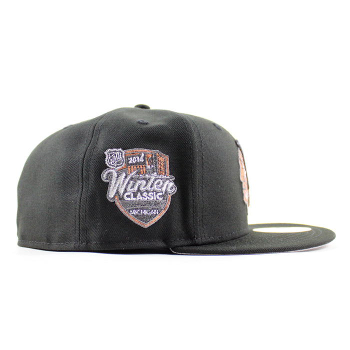 Chicago Blackhawks 2014 Winter Classic Patch New Era 59Fifty Fitted Hat (Black Gray Under brim)