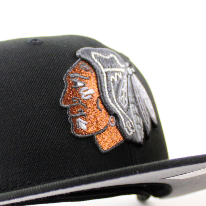 Chicago Blackhawks 2014 Winter Classic Patch New Era 59Fifty Fitted Hat (Black Gray Under brim)