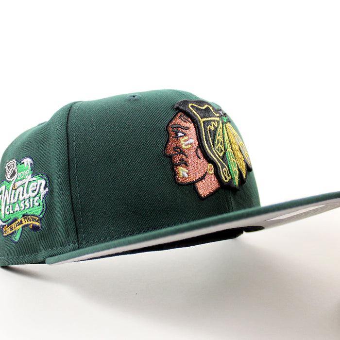 Chicago Blackhawks 2019 Winter Classic New Era 59Fifty Fitted Hat (Dark Green Gray Under brim)