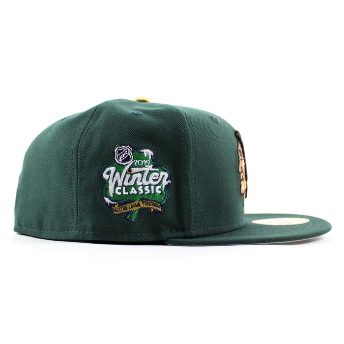 Chicago Blackhawks 2019 Winter Classic New Era 59Fifty Fitted Hat (Dark Green Gray Under brim)