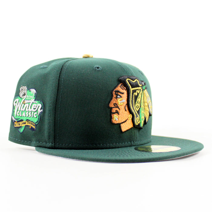 Chicago Blackhawks 2019 Winter Classic New Era 59Fifty Fitted Hat (Dark Green Gray Under brim)