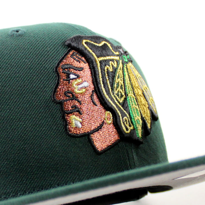 Chicago Blackhawks 2019 Winter Classic New Era 59Fifty Fitted Hat (Dark Green Gray Under brim)