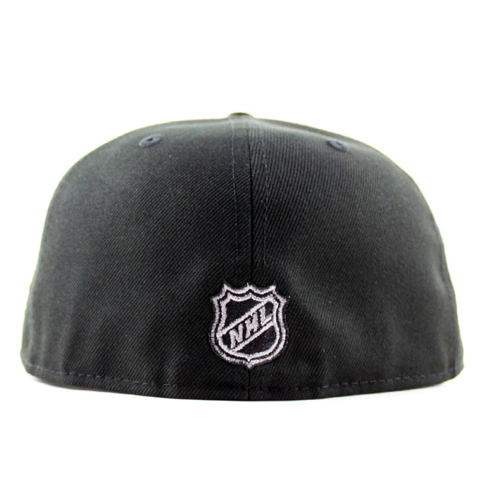 Chicago Blackhawks Black Hawks Logo New Era 59Fifty Fitted Hat (Black Sky Blue Under brim)
