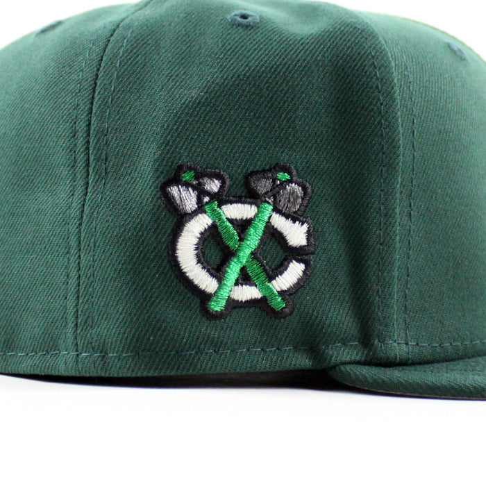 Chicago Blackhawks Black Hawks Logo New Era 59Fifty Fitted Hat (Dark Green Gray Under brim)