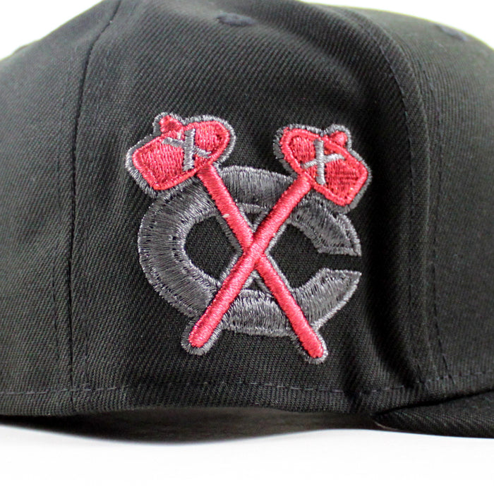 Chicago Blackhawks Blackhawks Patch New Era 59Fifty Fitted Hat (Black Gray Under brim)