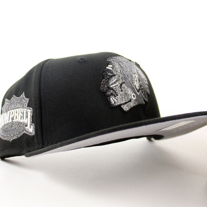 Chicago Blackhawks Campbell Conference  New Era 59Fifty Fitted Hat (Black Gray Under brim)