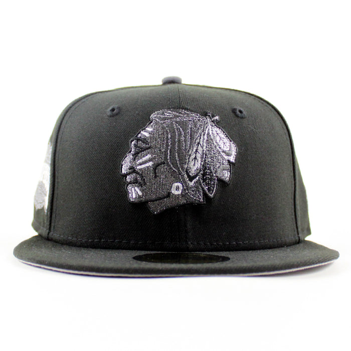 Chicago Blackhawks Campbell Conference  New Era 59Fifty Fitted Hat (Black Gray Under brim)