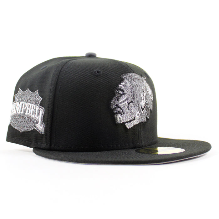 Chicago Blackhawks Campbell Conference  New Era 59Fifty Fitted Hat (Black Gray Under brim)