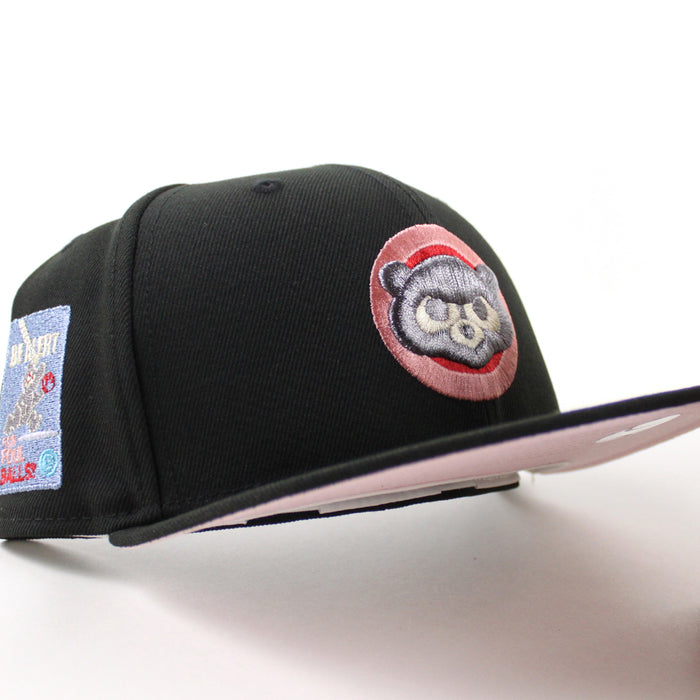 Chicago Cubs be Alert For Foul Balls New Era 59Fifty Fitted Hat (Black Pink Under Brim)