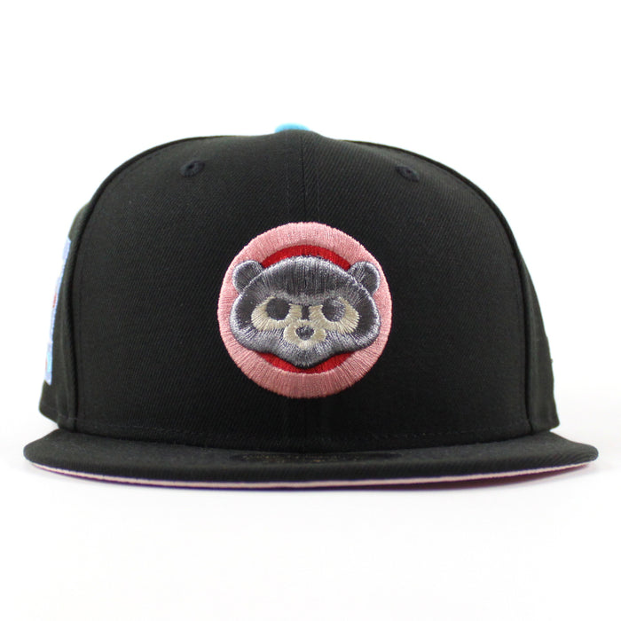Chicago Cubs be Alert For Foul Balls New Era 59Fifty Fitted Hat (Black Pink Under Brim)