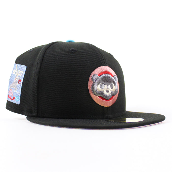 Chicago Cubs be Alert For Foul Balls New Era 59Fifty Fitted Hat (Black Pink Under Brim)